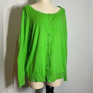 Green Lightweight Cardigan Sweater - Lane Bryant - 18/20